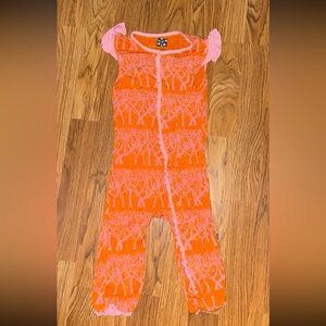 KicKee Pants Orange and Pink Button-Up Jumper